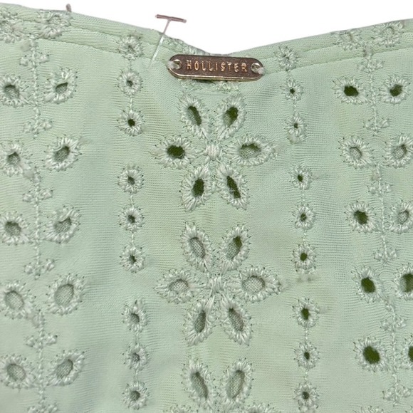 Hollister‎ High Leg Bikini Bottoms, Pale Green, Eyelet Swimsuit Large NWOT - Picture 5 of 9